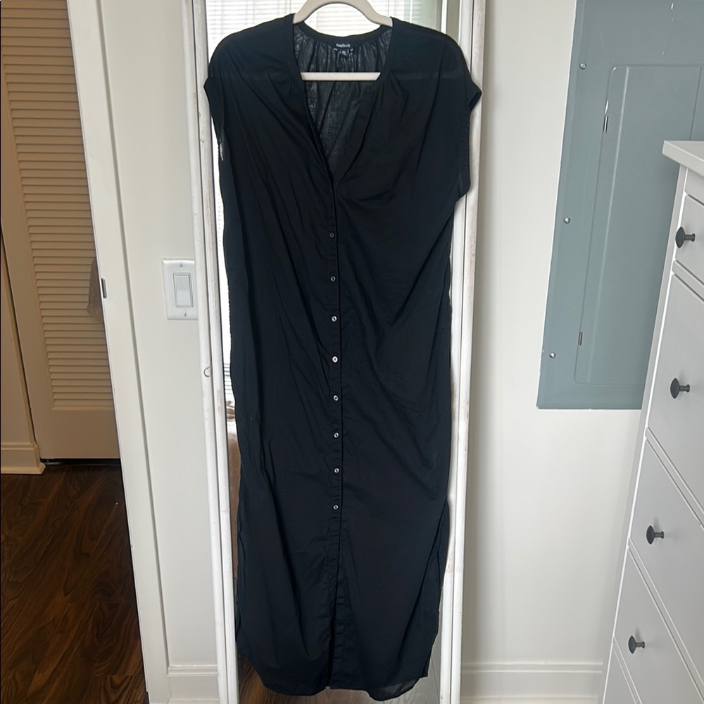 Gap Black Buttoned V-Neck Coverup